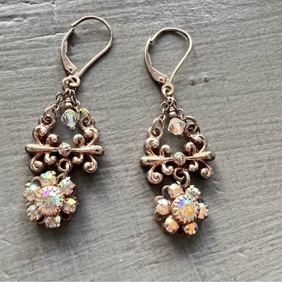 FI Sterling Silver Crystal Beaded Earrings - Picture 3 of 7